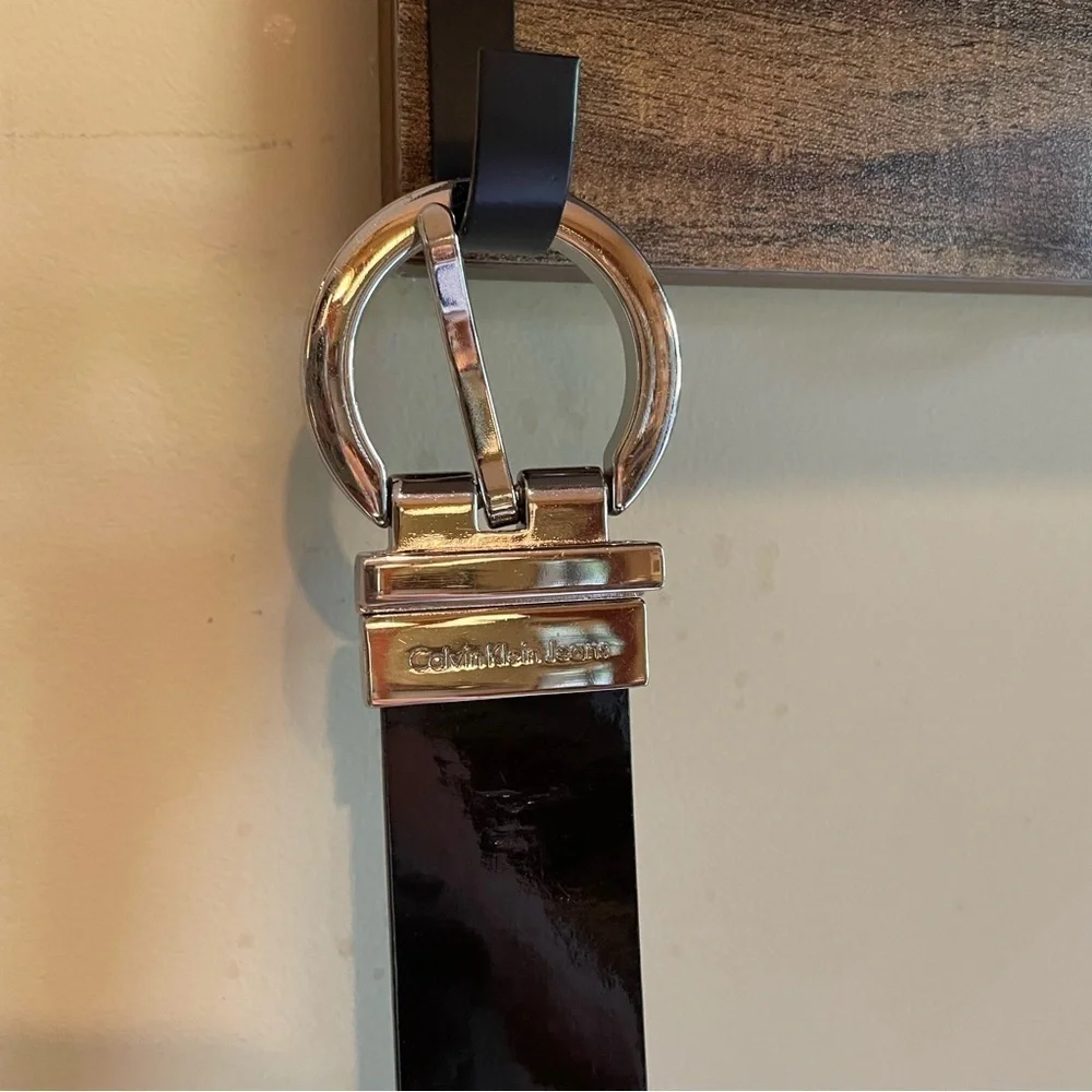 Calvin Klein Black or Red  Patent Leather Belt Reversible